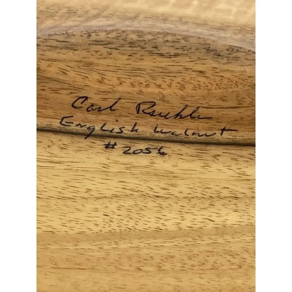 Hand Carved English Walnut Live Edge Bowl Signed Carl Ruhle